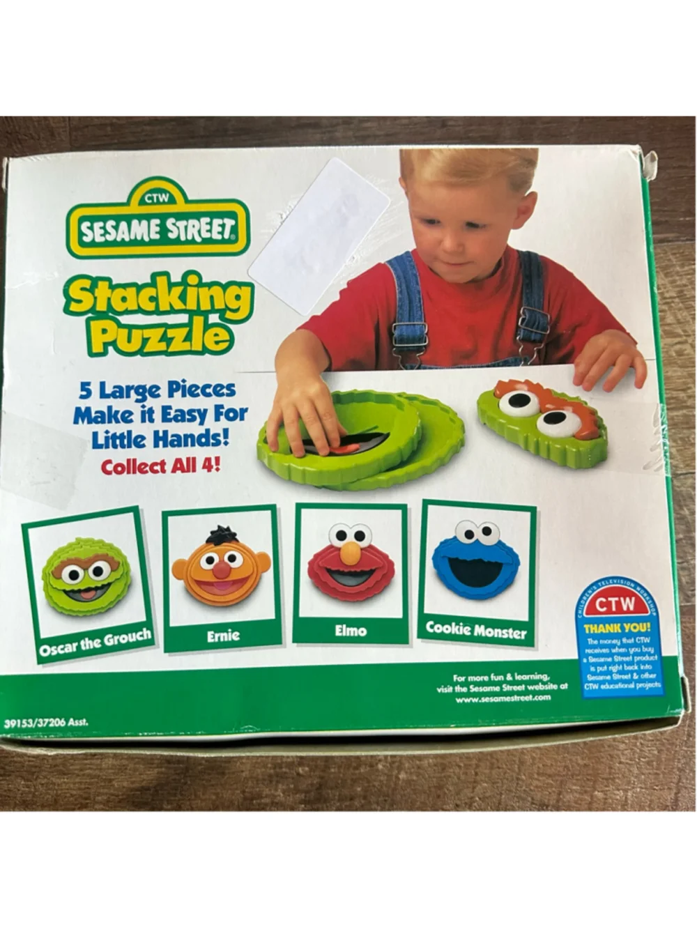 Vintage Fisher-Price Oscar the Grouch Stacking Puzzle New